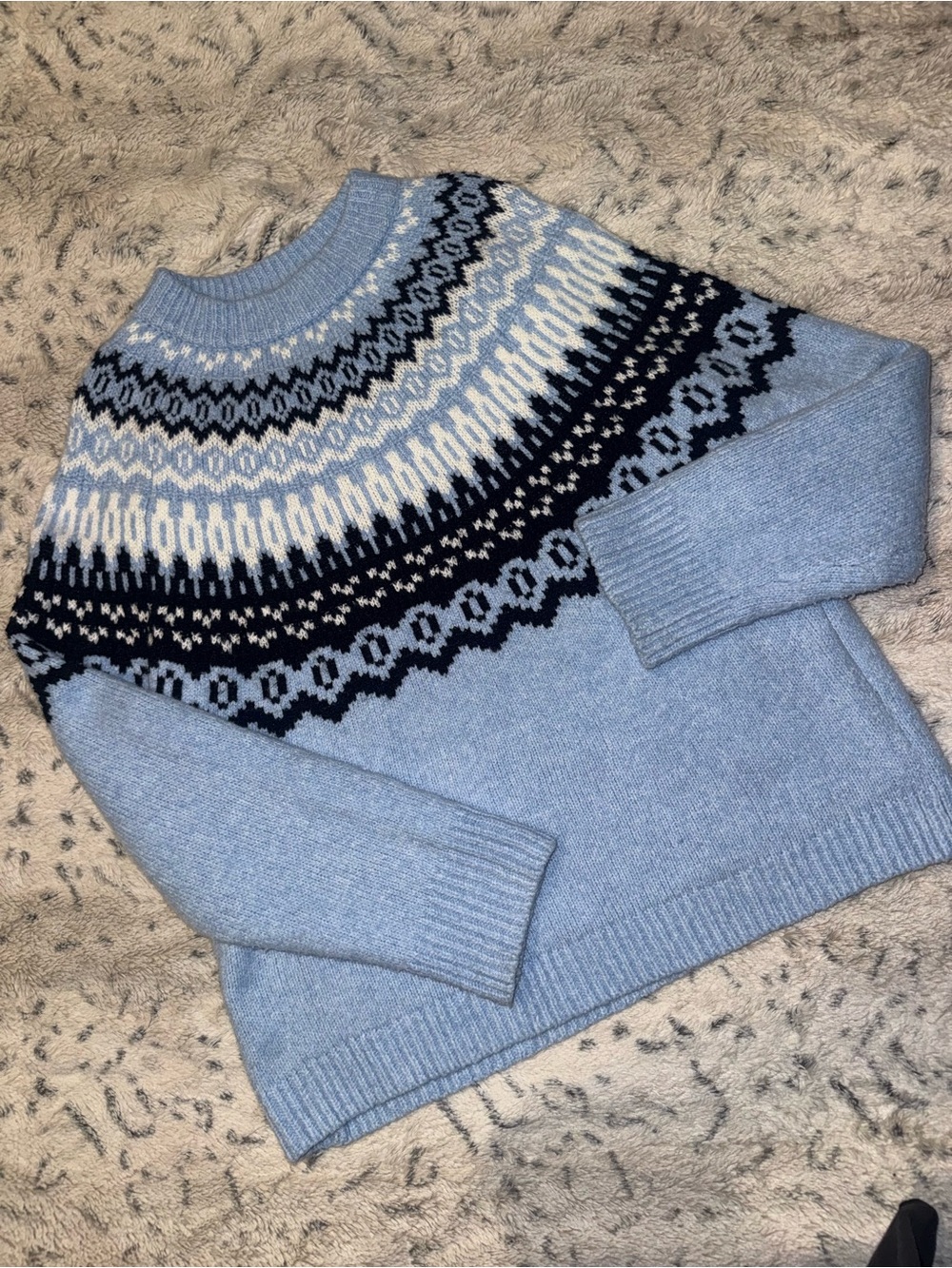 Blue and white winter style  Crewneck Sweater